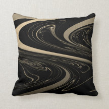 Brown & black abstract throw pillow