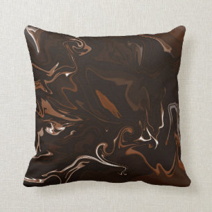Brown, Black and Grey Swirls Cushion