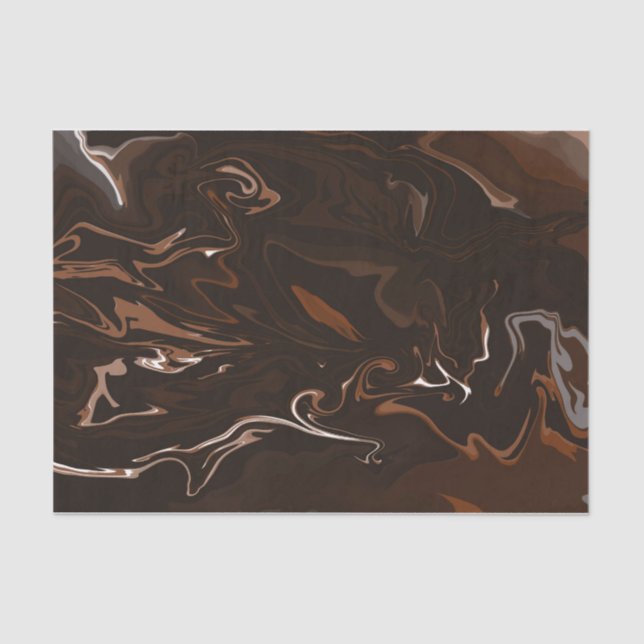 Brown, Black and Grey Swirls Tissue Paper (Front)