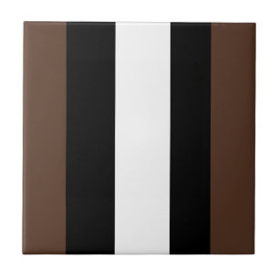 Brown, black and white stripes ceramic tile