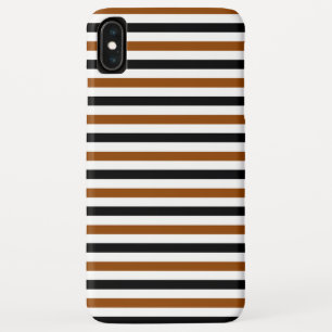 Brown Black and white stripes design iPhone XS Max Case