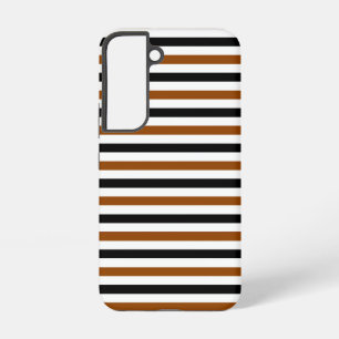 Brown Black and white stripes design Samsung Galaxy Case
