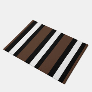 Brown, black and white stripes  doormat