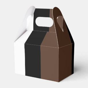 Brown, black and white stripes favour box