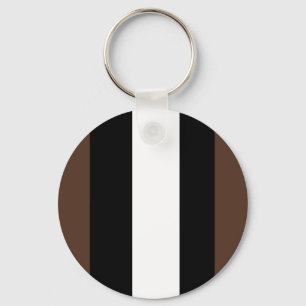 Brown, black and white stripes key ring