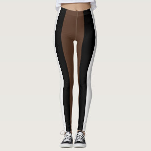Brown, black and white stripes  leggings