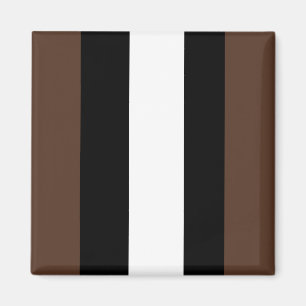 Brown, black and white stripes magnet