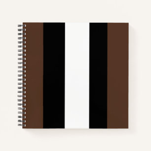 Brown, black and white stripes notebook