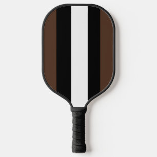 Brown, black and white stripes  pickleball paddle