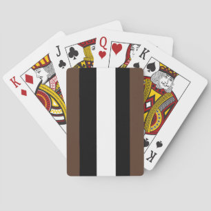 Brown, black and white stripes playing cards