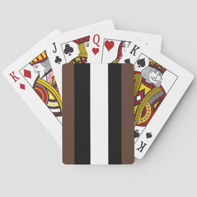 Brown, black and white stripes  playing cards (Back)