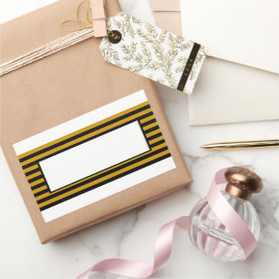 Brown, black and white stripes  rectangular sticker