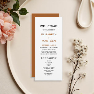 Brown Black Autumn Wedding Program