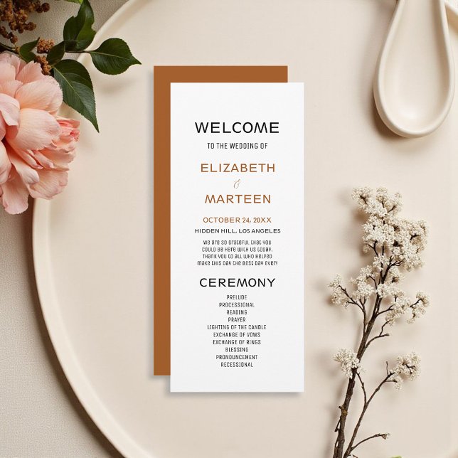 Brown Black Autumn Wedding Program (Creator Uploaded)