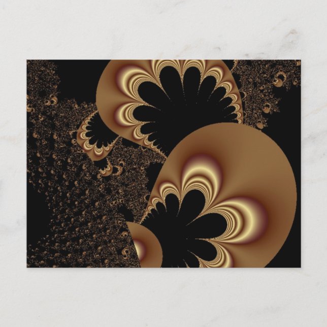 Brown Black Balloon Flower Petal Fractal Art Gifts Postcard (Front)