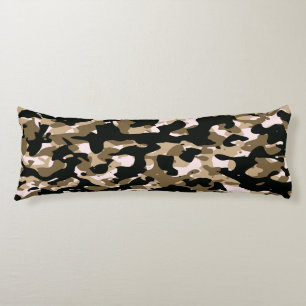 Brown Black Camo Body Pillow