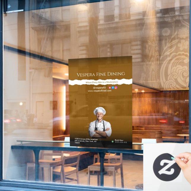 Brown Black Chef Restaurants and Food Lovers (Cafe Window)
