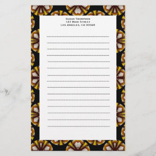 brown black circles stationery