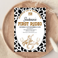 Brown Black Cow Print First Rodeo 1st Birthday