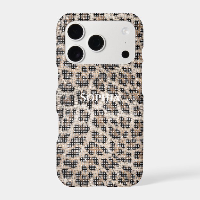 Brown Black Cream Leopard Animal Print Sparkle (Back)