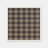 Brown Black Gingham Buffalo Plaid Farmhouse