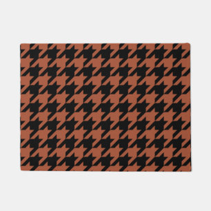 Brown Black Houndstooth Check Doormat