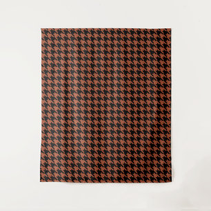 Brown Black Houndstooth Check Tapestry