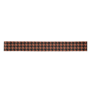 Brown Black Houndstooth Plaid Satin Ribbon