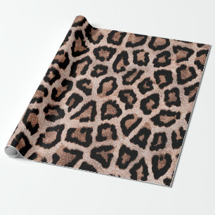 Brown Black Leopard Animal Print Wrapping Paper