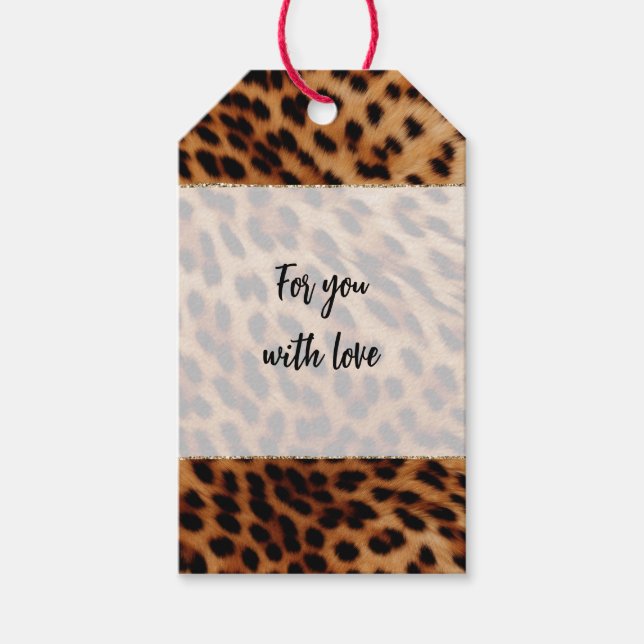 Brown Black Leopard Print Gift Tags (Front)
