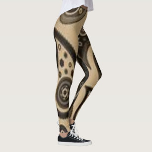 brown black paisley leggings