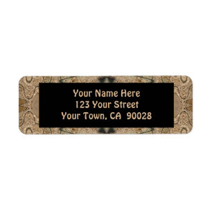 brown black pattern return address label