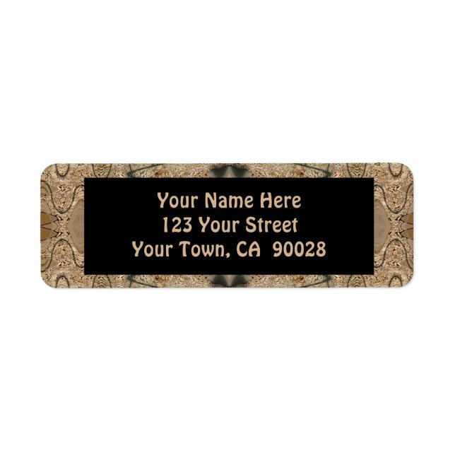 brown black pattern return address label (Front)