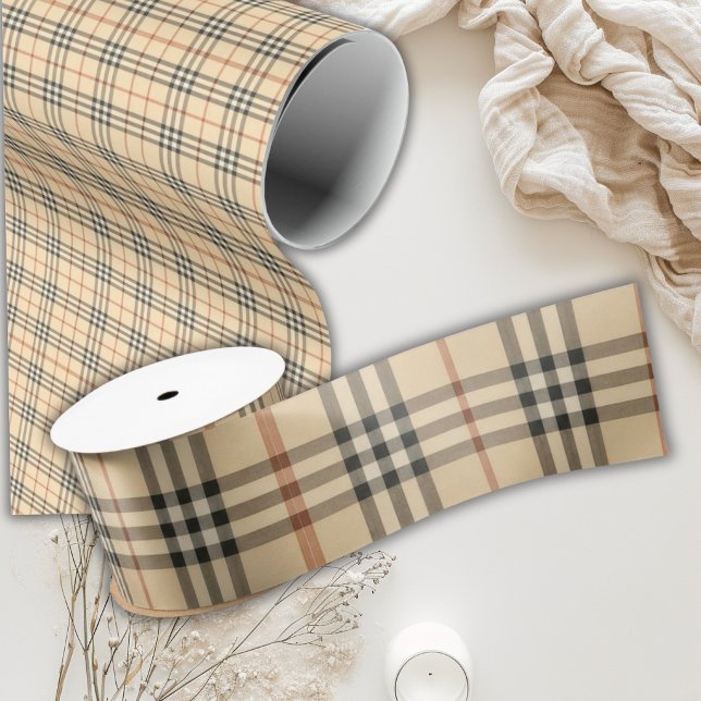 Brown Black Plaid  Satin Ribbon (Creator Uploaded)