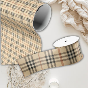 Brown Black Plaid Wrapping Paper