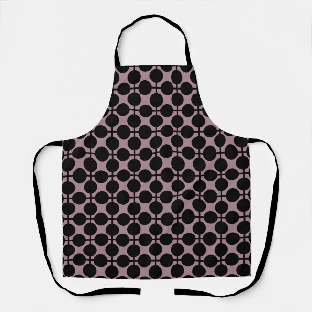 brown black polka dot check pattern fashion apron (Front)