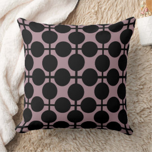 brown black polka dot check pattern fashion cushion