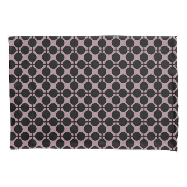 brown black polka dot check pattern fashion pillowcase (Front)