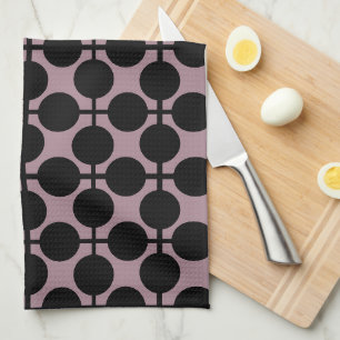 brown black polka dot check pattern fashion tea towel