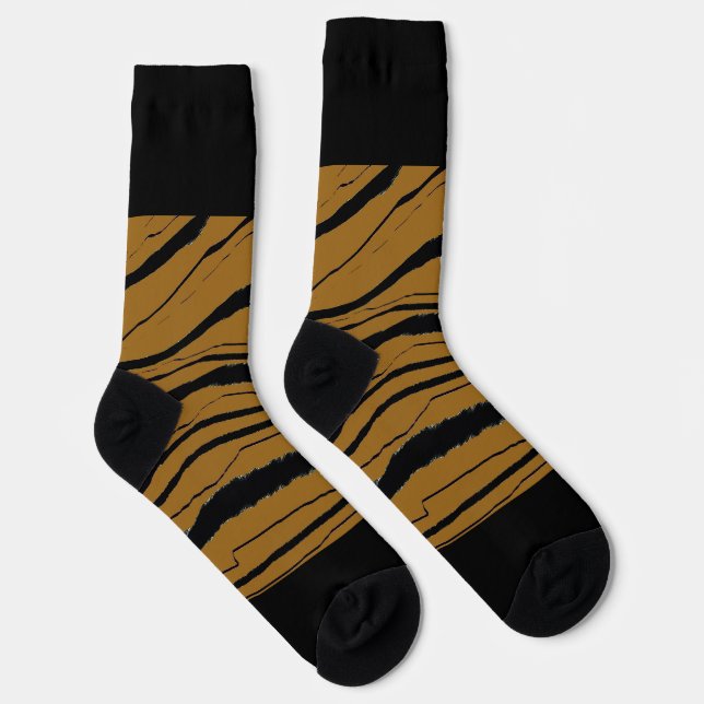 Brown Black Print  Socks (Right)