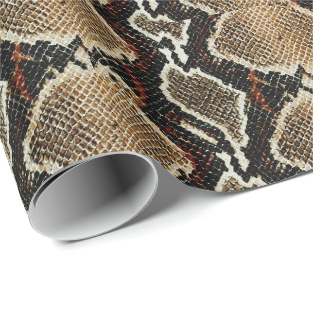 brown black red animal print snake skin wrapping paper (Roll Corner)