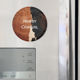 Brown Black Southwest Faux Cowhide Magnet