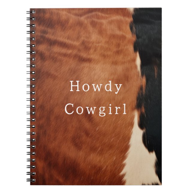 Brown Black Southwest Faux Cowhide Notebook (Front)