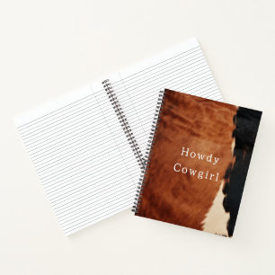 Brown Black Southwest Faux Cowhide Notebook