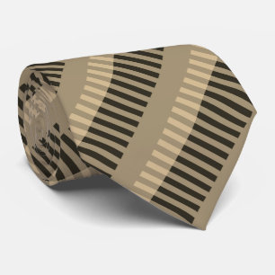 Brown Black Striped Pattern Tie