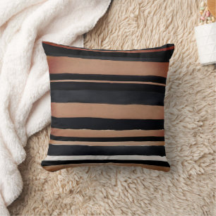Brown Black Stripes Cushion