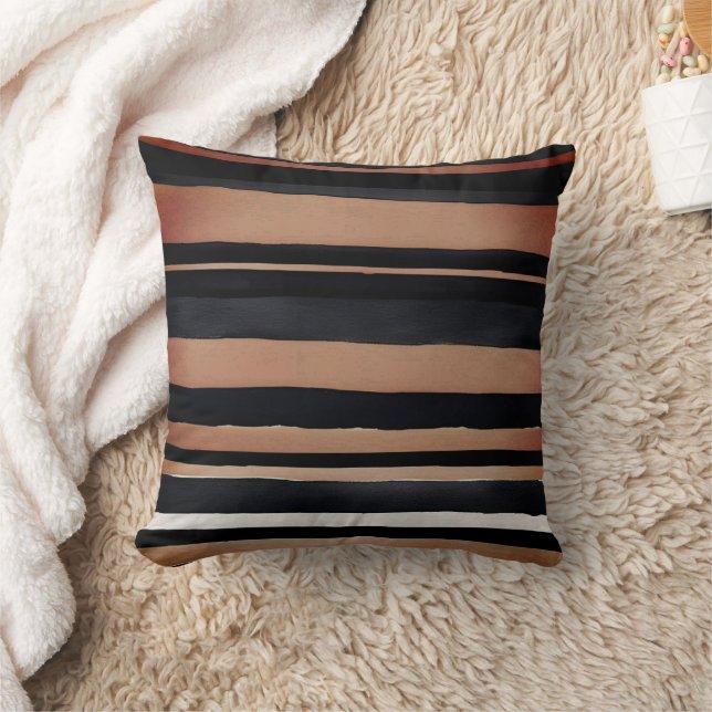Brown Black Stripes Cushion (Blanket)