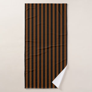 Brown Black Stripes Seamless Pattern Bath Towel