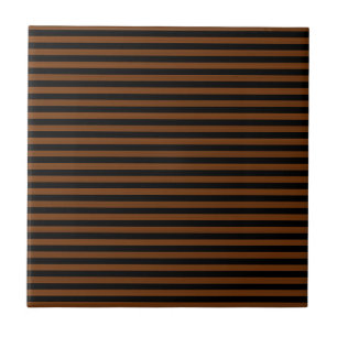 Brown Black Stripes Seamless Pattern Ceramic Tile