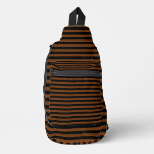 Brown Black Stripes Seamless Pattern Sling Bag